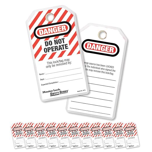 Master Lock 497A Lockout Tagout Tags, Laminated Do Not Operate, 12 Pack