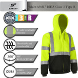 Sesafety B0B24WMRQG Class 3 Hi-Vis Full-Zip Hoodie — Yellow