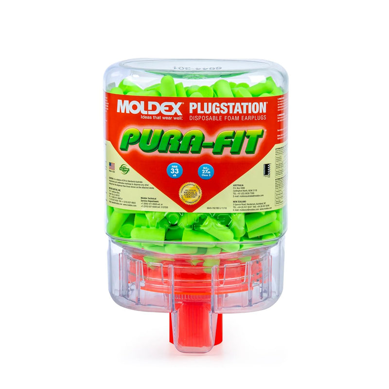 Moldex 6844 Pura-Fit PlugStation Uncorded Earplug Dispenser — NRR 33dB, 250 Pairs