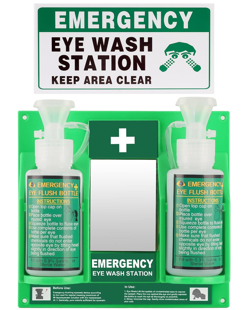 Yzzwer Portable Eyewash Station, OSHA-Approved, Wall-Mounted
