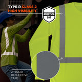 Ergodyne GloWear 8284Y2 Hi-Vis Type R Class 2 Long Sleeve Shirt — Lime