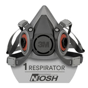 3M 6100 Respirator mask with 3M and NIOSH logos on a white background