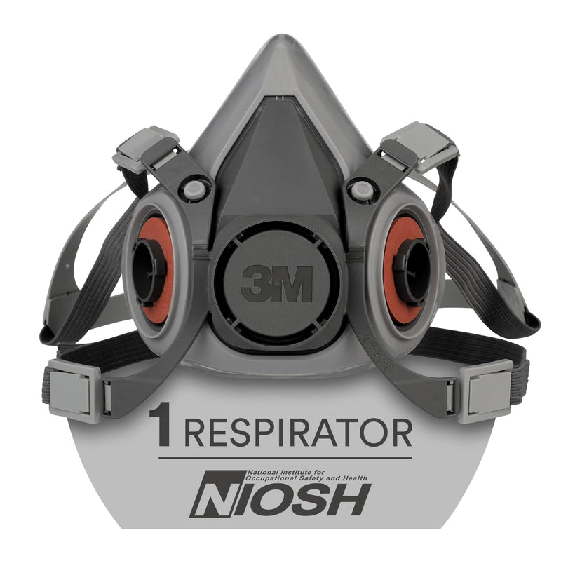 3M 6100 Respirator mask with 3M and NIOSH logos on a white background