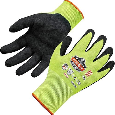 Ergodyne 7021 ProFlex Hi-Vis Nitrile Work Gloves, A3 Cut