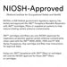 NIOSH-approved text for 3M 6700 full facepiece respirator on a white background