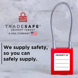 TRADESAFE TSC2KD10R LOTO Steel Cable Locks with Keys