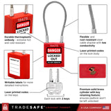 TRADESAFE TSC2KD10R LOTO Steel Cable Locks with Keys