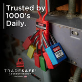 TRADESAFE TS1KD10R Lockout Tagout Locks — 10-Pack Red Keyed Different