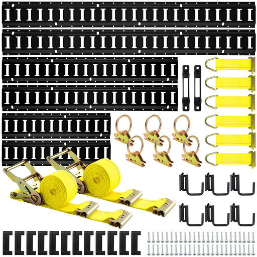 Generic E Track Tie-Down Rail Kit, 88 Pcs Set, 6
