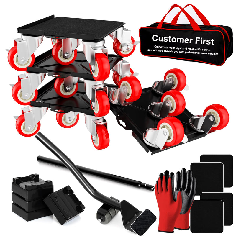 1500 lb Capacity Furniture Dolly Set, 5.3-Inch Platforms, Carbon Steel Dollies