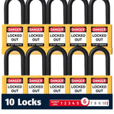 ABUS 74/40 Lockout Tagout Padlocks — 10-Pack Keyed Different