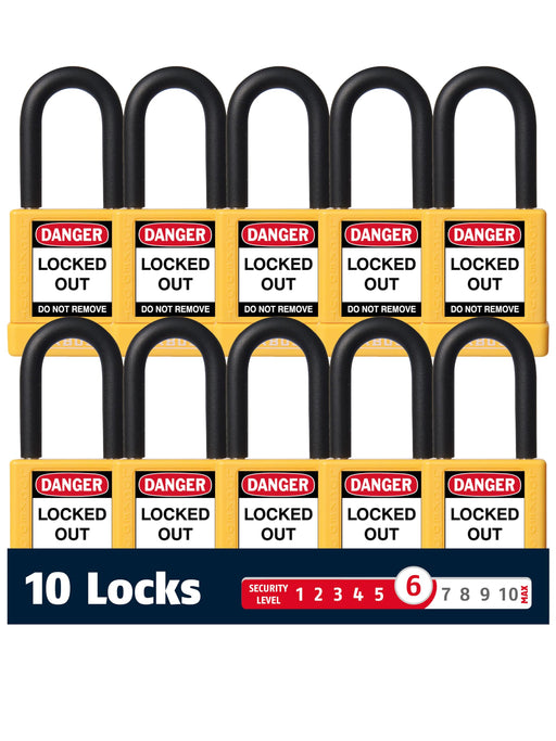 ABUS 74/40 Lockout Tagout Padlocks -10 Pack