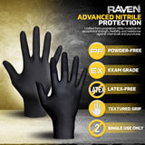 SAS Safety 66518 Raven Nitrile Disposable Gloves — Large