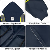 TICONN TICONN-1903 Hi-Vis Class 3 Fleece Full-Zip Hoodie Jacket