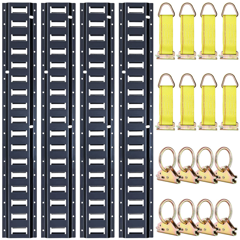 Trekassy 4ft E Track Tie-Down Rail Kit for Garages, Vans, Trailers, Motorcycle Tie Downs