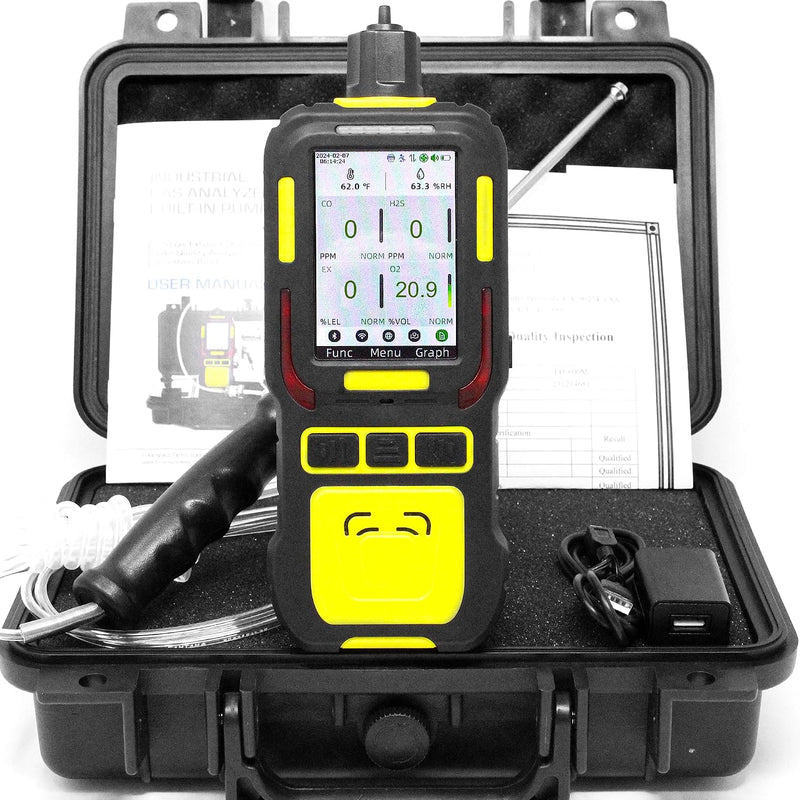 Forensics 4 Gas Data Logger Monitor — Built-in Pump, Graphing (O2, CO, H2S, LEL)