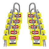 TRADESAFE TSKAU10YL Lockout Tagout Lock Set — Yellow 10-Pack