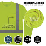 Ergodyne GloWear 8284Y2 Hi-Vis Type R Class 2 Long Sleeve Shirt — Lime