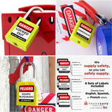 TRADESAFE TSKAU10YL Lockout Tagout Lock Set — Yellow 10-Pack