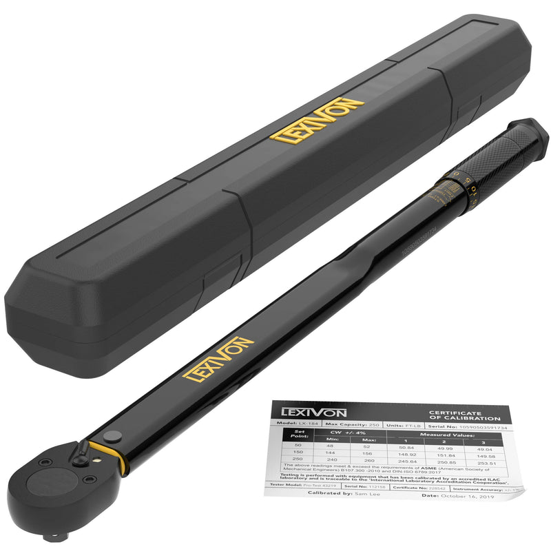 LEXIVON LX-184 1/2-Inch Drive Click Torque Wrench, 25-250 Ft-Lb