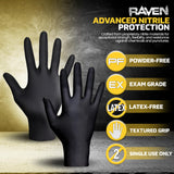 SAS Safety 66517 Raven Nitrile Disposable Gloves — Medium