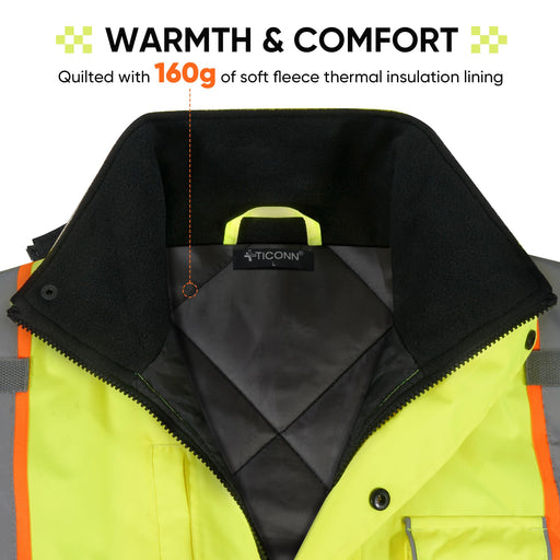 TICONN TICONN-1735 Hi-Vis Waterproof Bomber Jacket
