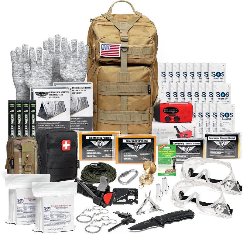EVERLIT Complete 72 Hours Earthquake Bug Out Bag Emergency Survival Kit for Family