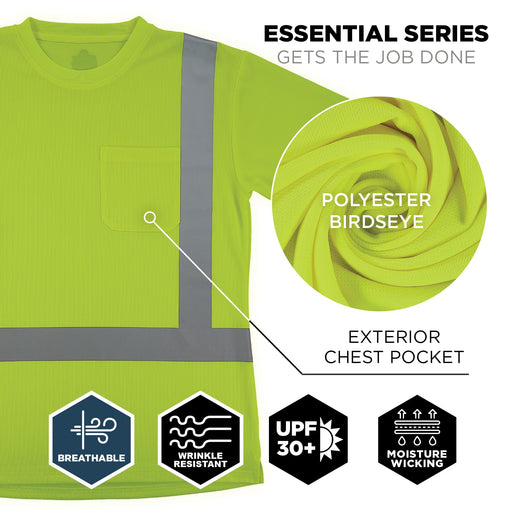 Ergodyne GloWear 8274 Women's Hi-Vis Type R Class 2 Short Sleeve Shirt Lime