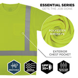Ergodyne GloWear 8282 Hi-Vis Type R Class 2 Short Sleeve Shirt — Lime