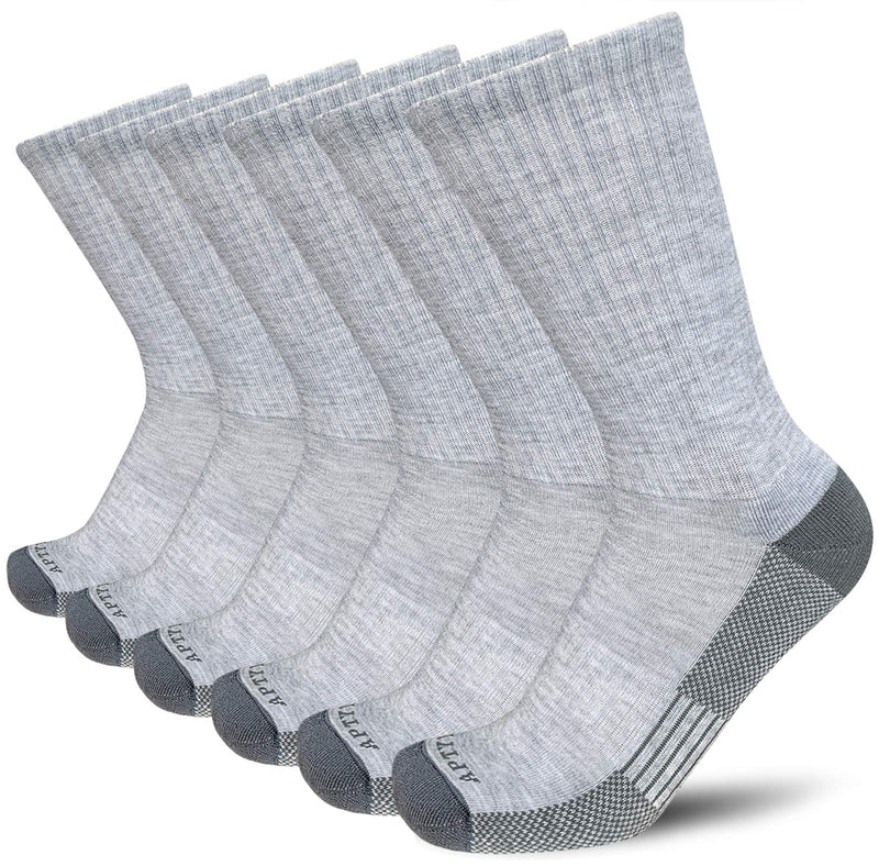APTYID Men's Moisture-Wicking Cushioned Crew Work Boot Socks, 4-6 Pairs