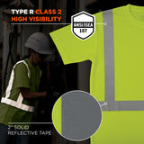 Ergodyne GloWear 8282 Hi-Vis Type R Class 2 Short Sleeve Shirt — Lime