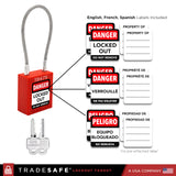 TRADESAFE TSC2KD10R LOTO Steel Cable Locks with Keys