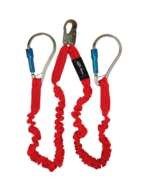 Elk River 35417 adjustable twin-leg aluminum carabiner shock absorbing lanyard