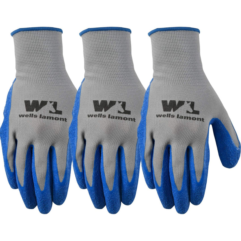Wells Lamont Men's Latex Grip Work Gloves, 3-Pair Pack