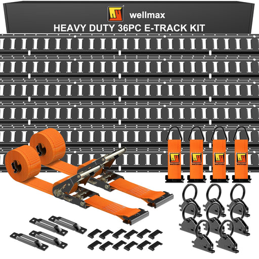 Wellmax Wellmax 36PC E Track Rail Kit, Heavy Dut