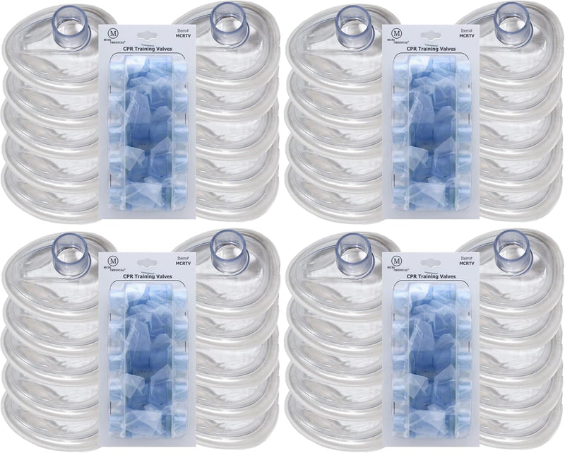 MCR Medical Pack of 10 Training CPR Rescue Masks, Adult, with Valves