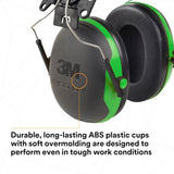3M PELTOR X1P3E Cap-Mount Earmuffs NRR 22