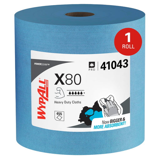 WypAll X80 Power Clean Wipers   Jumbo Roll, 455