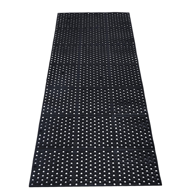 Commercial Rubber Drainage Mat with Anti-Fatigue, 83 x 36 in, Non-Slip
