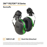 3M PELTOR X1P3E Cap-Mount Earmuffs NRR 22