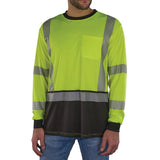 Ergodyne GloWear 8371BK Class 3 Hi-Vis Long Sleeve Performance Shirt Black Front