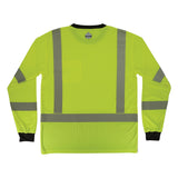 Ergodyne GloWear 8371BK Class 3 Hi-Vis Long Sleeve Performance Shirt Black Front