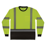 Ergodyne GloWear 8371BK Class 3 Hi-Vis Long Sleeve Performance Shirt Black Front