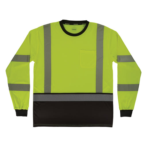 Ergodyne GloWear 8371BK Class 3 Hi-Vis Long Sleeve Performance Shirt Black Front