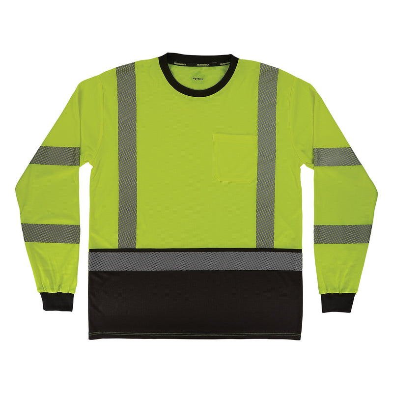 Ergodyne GloWear 8371BK Class 3 Hi-Vis Long Sleeve Performance Shirt Black Front