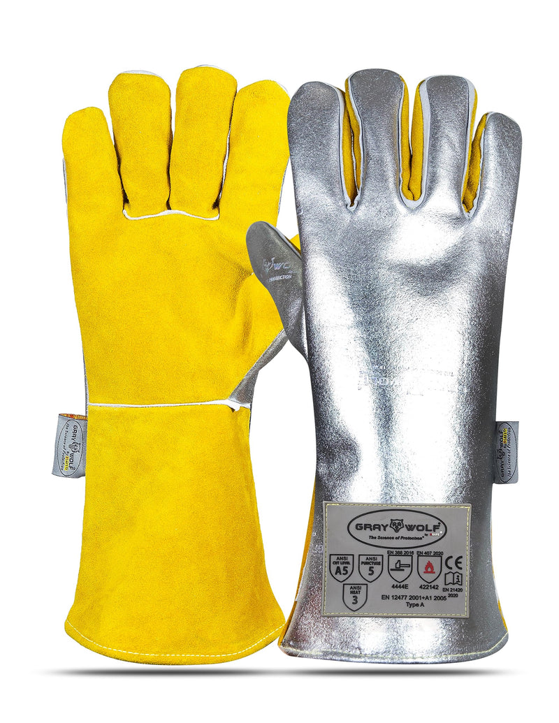 SpecxArmor Graywolf Kevlar Aluminized Heat Resistant Welding Glove