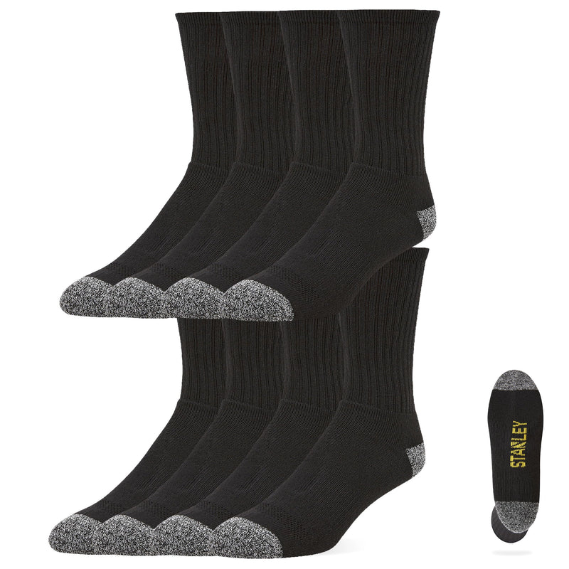 Stanley Work Socks for Men, 8 Pairs Thick Cushioned Crew Boot Socks