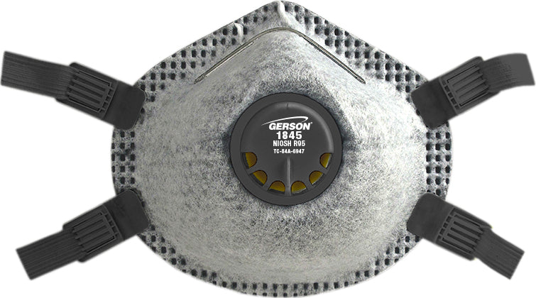 Gerson 1845 R95 Particulate Respirator with Valve, Gasket, and Nuisance Vapor Relief (Box of 5)