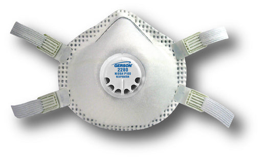 Gerson 2280 P100 Respirator with Valve, Full Gasket & Adjustable Straps | Box of 5