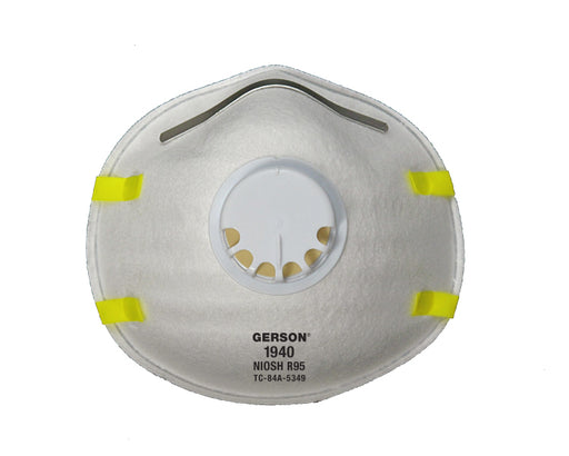 Gerson 1940 R95 Respirator with Exhalation Valve | Flame Resistant, Made in USA | Box of 10